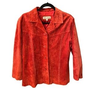 Vintage whipstitch Boston Harbor Suede Western Red Jacket Size Large whipstitch